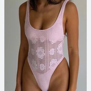 NWT Frankies x Pamela Anderson pink Pamela Cheeky One Piece Swimsuit